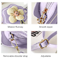 Miniatyrbillede 3 af 5: Piger Crossbody Taske, lille Blomst Mini Pung Til Børn Tilbehør Taske Pu Cross-shoulder Taske purple