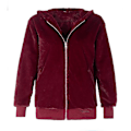 Miniatyrbillede 1 af 4: Dame Mode Afslappet Frakke Efterår Vinter Hættefrakke Plys Varm Jakker Plus Størrelse S-5xl Wine red 4XL