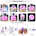 Miniatyrbilde 3 av 5: 8 stk. Sprøyteposer i rustfritt stål, kake- og cupcake-dekorasjonssett, blomsterfrosting-tipper, DIY-sprøyteposer for kakedekorering (8 stk.)