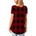Miniatyrbilde 3 av 4: Dame Skjorter Ruffle Løs Knapp Tunic Topper For Kvinner Red A XL