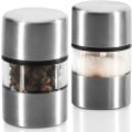 Miniatyrbillede 2 af 5: 2x Mini Salt- og Peberkværn i Rustfrit Stål med Keramisk Kværn - Køkkentilbehør - Kværn (02 Stykker - Mini)