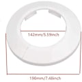 Pikkukuva 2 / 5: 4 kpl Seinälaipan ulkohalkaisija Laippa Helppo asennus Muovinen patterin peitelevy Vesiputken viemärilinjan suojus Kaulus Seinäputken suojus Koristelu Pi White 140mm