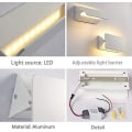 Miniatyrbillede 2 af 4: Trekantet Væglampe LED 5w Moderne Lampe Indretning Moderne Aluminium Lys Til Soveværelse Trappeopgang Stue Kontor Veranda [energiklasse A +
