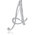 Miniatyrbilde 1 av 3: Rhinestone Initial Bokstav Brosje For Kvinner Håndverk Sølv
