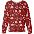 Miniatyrbild 1 av 2: Skrubbjacka printed printed scrubjacka för kvinnor höstskrubbtröjor Xmas grafiska amningsjackor 4XL K