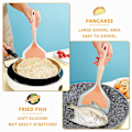 Miniatyrbild 3 av 4: Silikonspatel pannkaksspade omelettspatel vändare för ägg fisk pannkaka pizza och biff bred mjuk pizzaspade non-stick värmebeständig kök Clear Orange Large