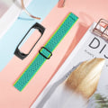 Miniatyrbillede 4 af 5: Nylon Solo Loop Rem til Xiaomi Mi Band 5/6 Justerbar Håndledsrem med Sort Urramme Yellow Green