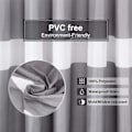 Miniatyrbillede 2 af 5: Bruseforhæng, Badeværelsesforhæng med 12 Kroge, Vandtæt Polyester Grey Stripe