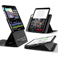 Pikkukuva 1 / 5: iPad Air 11 tuuman M2 -kotelo, iPad Air 6/5/4 (2024/2022/2020), irrotettava magneettikansi, jalusta pysty-/vaakasuunnassa korotetulla näytöllä Black Pro 13 inch