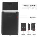 Miniatyrbilde 5 av 5: 4 stk./sett Bærbar veske for 11~17-tommers bærbare datamaskiner, PU-skinn oppbevaringsveske med stativ/håndtak Grey 11 to 12 inch Laptop
