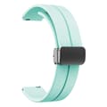 För Keep B4/Huawei Watch Fit Mini 16mm Silikonband Ersättningsarmband, Svart Fällbart Spänne Light Green