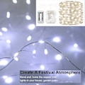 Miniatyrbillede 5 af 5: 2 Pak Fe Lys Fe String Lys Batteridrevet Vandtæt 8 Tilstande Fjernbetjening 100 Led String Lys 10 m Kobbertråd Sankt Hans Orm Lys Chr