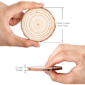 Miniatyrbild 2 av 5: Naturliga träskivor 20 st träprydnader 2,4\"-3,1\" förborrade med hål Oavslutade trärunda bitar Kit för DIY konst hantverk Ämnen Juldekor Woo