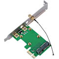 Miniatyrbilde 1 av 5: PCI Express til Mini PCI Express Kort Adapter Trådløst Nettverk Ethernet LAN Mini PCI-E Riser PC til Laptop Nettverkskort Adapter Konverter Antenne WiFi