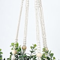 Miniatyrbillede 4 af 5: Falsk hængeplante med potte, hængende planter kunstig dekoration makrame planteophæng med falske planter boho faux hængende plantekasse grønt til hjem soveværelse