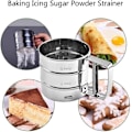 Miniatyrbillede 3 af 4: Enhånds Icing Sukker Shaker i Rustfrit Stål Icing Sukker Si Køkkenredskaber