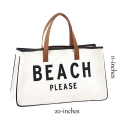 Miniatyrbilde 2 av 4: Strandveske i bomull og lin, stor kapasitet, tote bag i canvas
