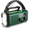 Miniatyrbilde 1 av 5: Nødradio med håndsveiv, AM FM NOAA værradio, Type-C lading, solcellelading, SOS, 3 moduser LED-lommelykt