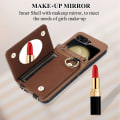 Pikkukuva 4 / 5: Pu-nahkakukkaro, yhteensopiva Samsung Galaxy Z Flip 5:n kanssa, irrotettava crossbody-kaulanauha, korttipidike ja RFID-suojaus Brown For Galaxy Z Flip 5