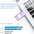 Miniatyrbillede 2 af 4: 128gb Flash Drive, 4-i-1 Usb C-formet Memory Stick, Photo Stick Ekstern Lagerplads Thumb Drive Kompatibel Med Iphone Ipad Android Computer.