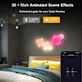 Miniatyrbillede 5 af 5: LED Hexagon Væglampe Smart Modulær RGBIC Honeycomb Lampe med APP Fjernbetjening og Musik Synkronisering USB Drevet Hexagon Computer Gaming Lamper til Spil 6pcs