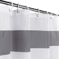 Miniatyrbillede 4 af 5: Bruseforhæng, Badeværelsesforhæng med 12 Kroge, Vandtæt Polyester Grey Stripe