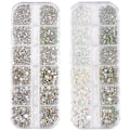Miniatyrbild 1 av 5: Nagelkonst Rhinestones runda kristaller glas flatback för DIY smyckestillverkning style 2