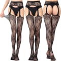 Miniatyrbilde 2 av 5: Dame Fiskenett Lårhøye Gjennomsiktige Strømper Tights Strømpebukse Sexy 01 Black One Size