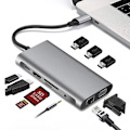 Miniatyrbillede 1 af 5: Usb C Hub, 10 i 1 Usb C Multiport Adapter med 4k Hdmi Vga Usb 3.0 100w Pd og Rj45 Ethernet, Usb C Docking Station Kompatibel med Macbook Pro & Air