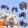Miniatyrbillede 5 af 5: HUOGUO 2 Pak Halloween Fidget Infinity Cube Figet Figetget Figit Stress Sensorisk Cube Legetøj Spil Gave til Voksen Barn Pige Dreng