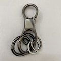 Miniatyrbillede 4 af 4: Dobbelt Clip Nøglering Hurtig Udskiftelig Bilnøglering Til Mænd Kvinder Sort