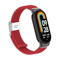Miniatyrbilde 4 av 5: For Xiaomi Smart Band 8 Flettet Nylon Klokkereim Justerbar Spenne Elastisk Stropp Red