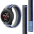 Miniatyrbild 3 av 5: För Garmin Tactix 7 Pro/Fenix 7X/Fenix 6X Pro 26mm Sömnad Klockarmband Justerbar Nylon Loop Green Blue