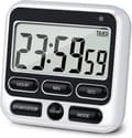 Digital Köktimer med Tyst/Hög Alarm - 24 Timmars Klocka, Minnesfunktion, Stor LCD-Skärm