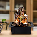 Miniatyrbild 3 av 5: Bordfontän Vattenfall Funktion Med Varma Färgade LED-lampor