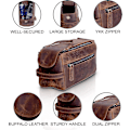 Miniatyrbillede 4 af 5: Premium Buffalo Læder Unisex Toilettaske Sæt (distressed Tan) Distressed Tan