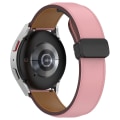 Miniatyrbild 1 av 5: 22mm Läderband med Fällbart Spänne för Samsung Galaxy Watch3 45mm/ Watch 46mm/Huawei Watch 4 Pink