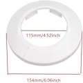 Pikkukuva 2 / 5: 4 kpl Seinälaipan ulkohalkaisija Laippa Helppo asennus Muovinen patterin peitelevy Vesiputken viemärilinjan suojus Kaulus Seinäputken suojus Koristelu Pi White 114mm