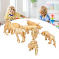 Miniatyrbillede 2 af 5: 7 stk. Safari Dyrefigurer Legetøj Guldfarve Vilde Zoo Dyr Figurer