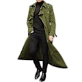 Miniatyrbild 1 av 5: Herrar Lång Trenchcoat Krage Överrock Casual Vinterjacka Enfärgad Ytterkläder black M