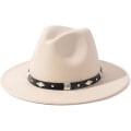 Miniatyrbild 1 av 4: Kvinnors bälte spänne Fedora hatt White