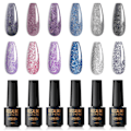 Miniatyrbild 1 av 5: UV-gellack Pastel 6 x 7 ml Shellac Semipermanent Nagelfärg Set, Hemma-Style Nagelstudio Design Nagelsmyckesset