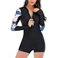 Miniatyrbild 1 av 5: Dam badkläder i ett stycke långärmad rashguard damer våtdräkt atletisk Black 2939 S
