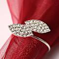 Miniatyrbilde 1 av 5: Serviettringer Bryllupsholder Metallblader Servietter Rhinestone Spenne For Bryllup, Morsdag, Fest Feire Festival Middagsborddekorasjon (20 stk, S