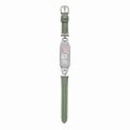 Miniatyrbild 1 av 5: Läderklockarmband för Xiaomi Mi Band 3/4, D-formad metallkontakt Justerbart handledsband Silver Green