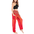 Miniatyrbillede 5 af 5: Boho Yoga Bukser til Kvinder - Printede Pilates Bukser med Løs Pasform og Baggy Harem Stil - Perfekt til Strand, Yoga, Dans og Mere Red One Size