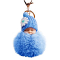 Miniatyrbillede 1 af 4: Vedhæng Baby Kæder Tasker Nøgleringe Sød Dukke Nøglevedhæng Sovende Nøgleringe Pung Id (himmelblå pink, One Size)