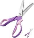 Pinking Sax 23,5 cm Professionella Saxar i Rostfritt Stål för Sömnad, för Läder, Bomull, Papper, Tyg (lila)