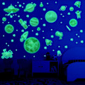 Miniatyrbild 3 av 5: Glow In The Dark Planet Och Rymdsystem Sol System Väggdekaler, Glow In The Dark Stjärnor För Tak, Galaxy Astronaut Raket Rymdskepp Alien Väggdekaler F