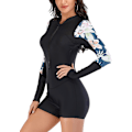 Miniatyrbillede 3 af 5: Dame Heldragt Badedragt Langærmet Rash Guard Dame Våddragt Atletisk Black 2939 L